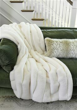 Posh Faux Mink Throw - Ivory