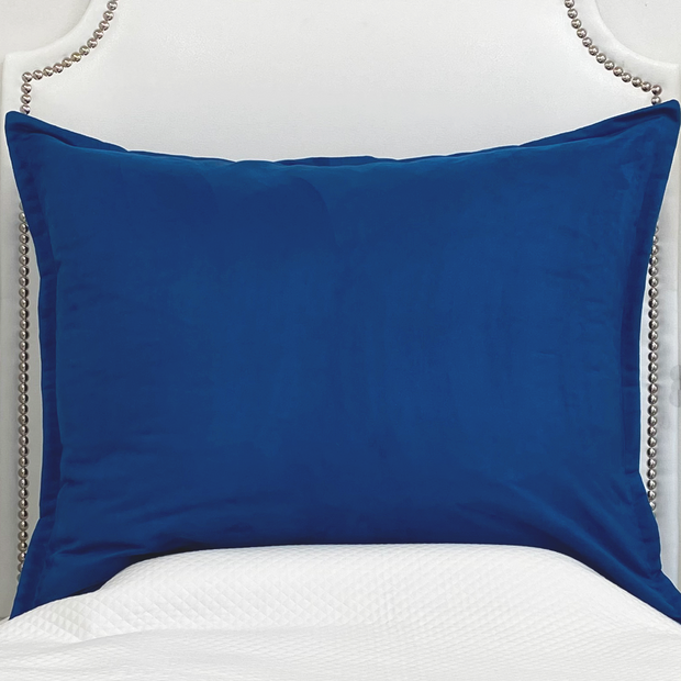 Huge Dutch Euro Pillow - Cobalt Faux Suede