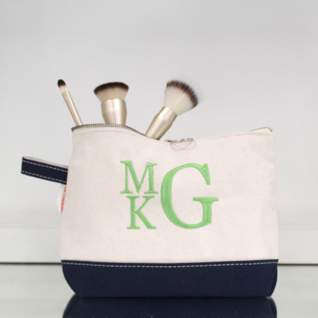 Monogrammed Makeup Bag - Navy