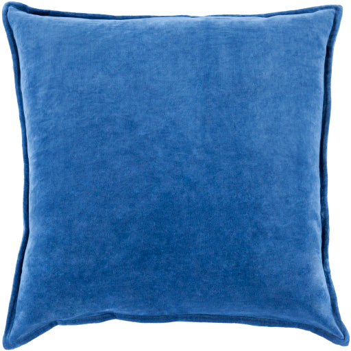 Velvet Azure Blue Throw Pillow