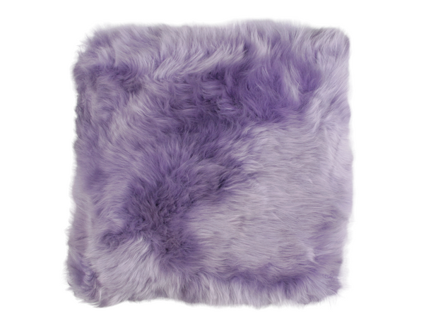 Longwool Fur Pillow - Purple