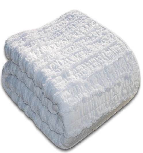 Blake Ruffled Quilt Set - White (Twin)
