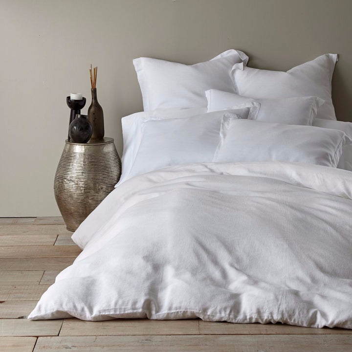 Washed Linen White Duvet Cover (Queen)
