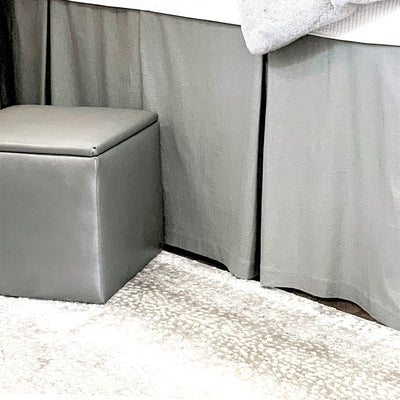 Bed Skirt Panel - Light Gray Linen