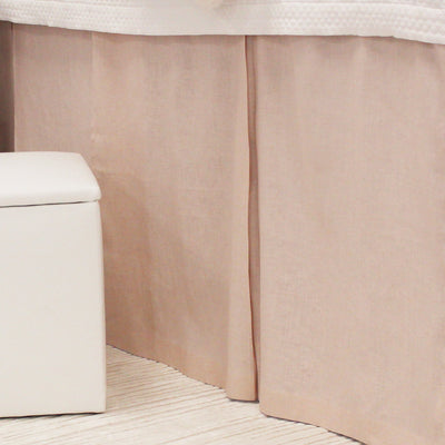 Bed Skirt Panel - Soft Pink Linen (IN STOCK)