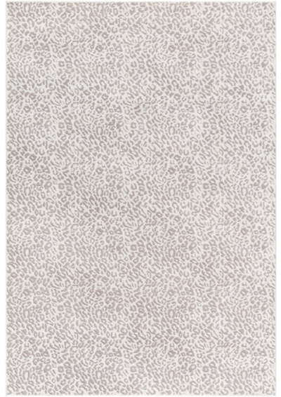 Cheetah Light Gray Rug with Silver Accents