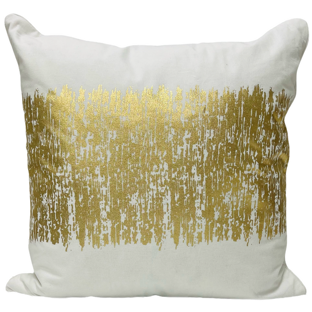 Gigi Metallic Banded Pillow - Gold