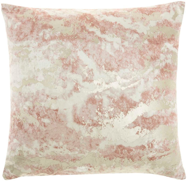 Marble Velvet Pillow in Blush