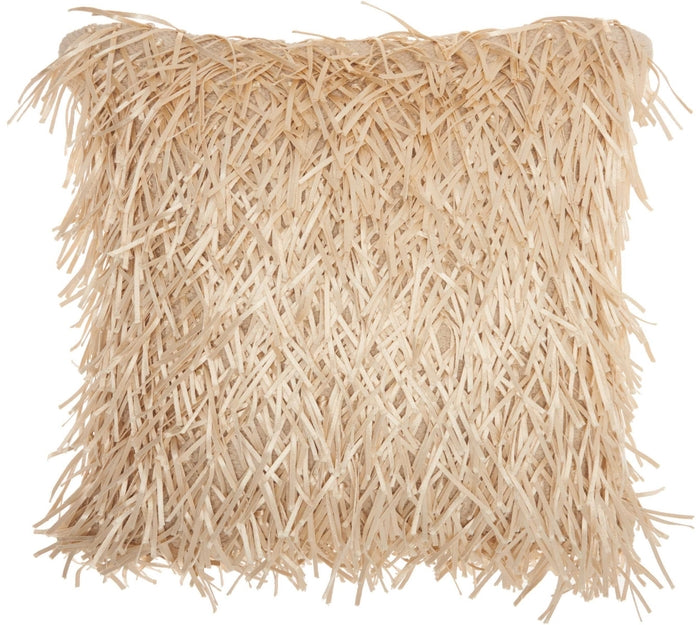 Luna Shag Pillow- Light Gold Shimmer