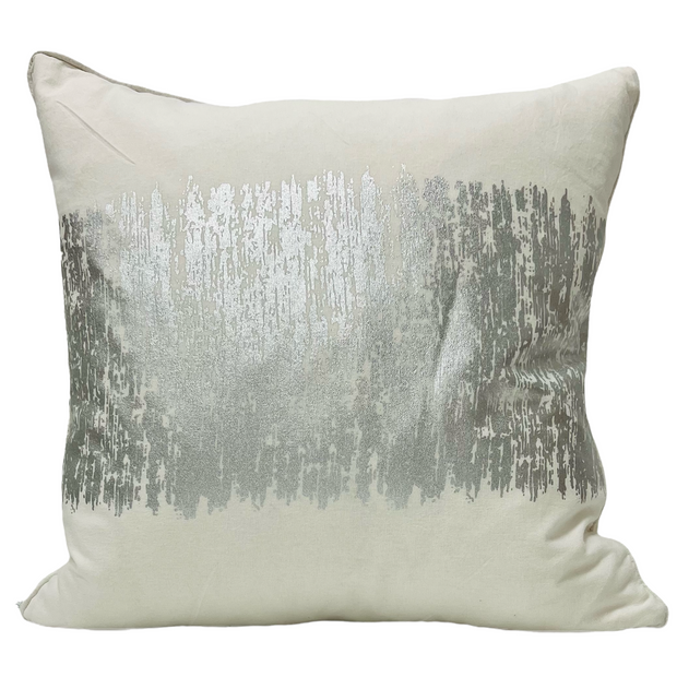 Metallic silver pillows deals