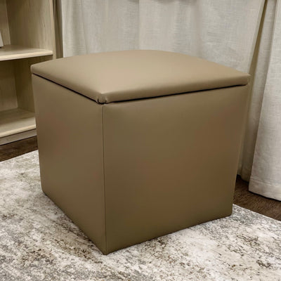 Storage Ottoman - Taupe Faux Leather