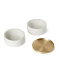 Tiered Accessory Bowl - Brass and White