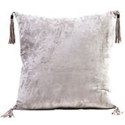 Velvet Tassel Pillow- Silver